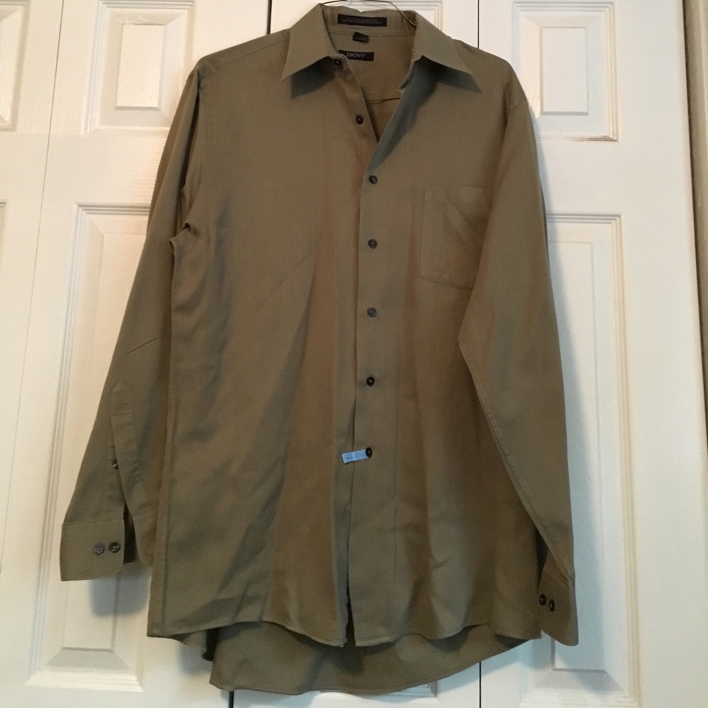 Men's DKNY olive dress shirt