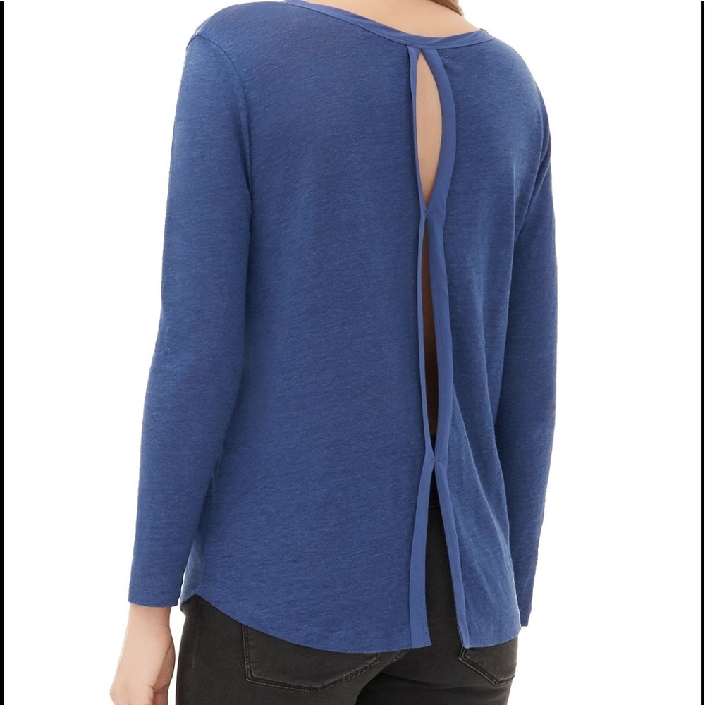 ！new ❤️Sandro Trilce Silk Trimmed Top - Marine