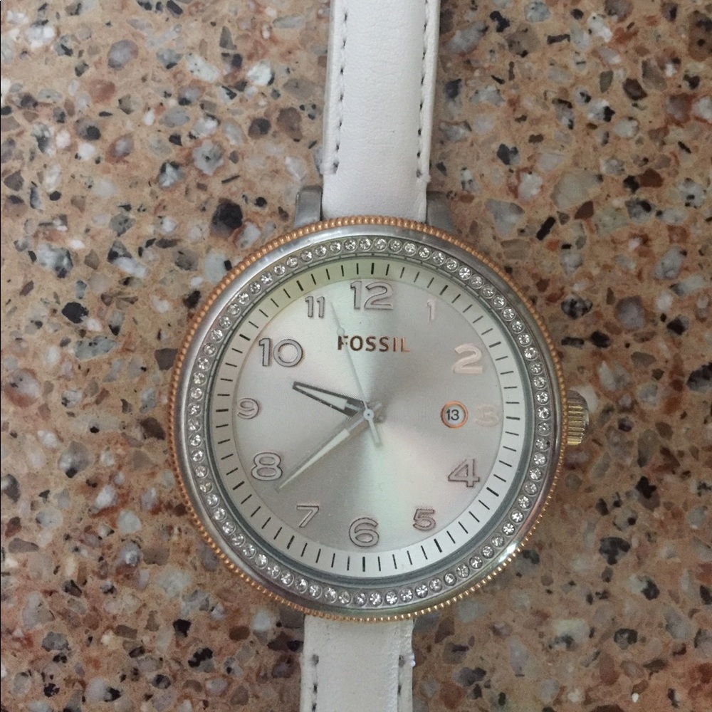 Fossil watch white diamonds