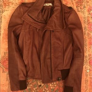 Kenneth Cole cognac leather jacket