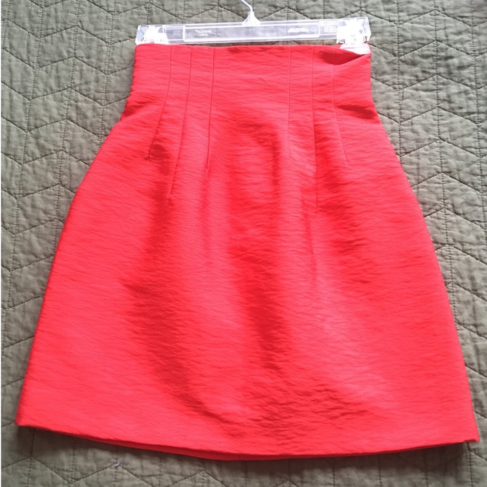 H&M Shiny Red Tulip Skirt
