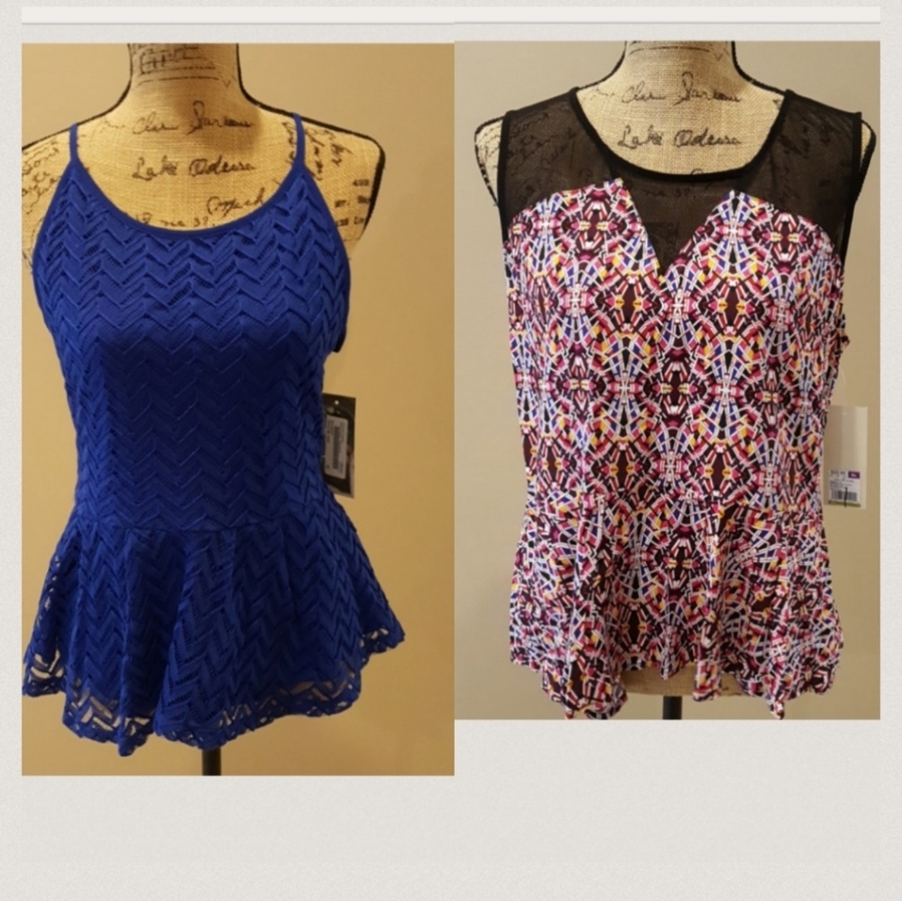 🎉DUO🎉 A Medium Amber dressy petlum tanks NWT