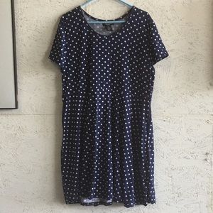 Navy and White Polka Dot Dress