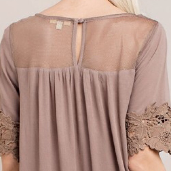 Mocha Lace Detail Dress - Picture 6 of 6