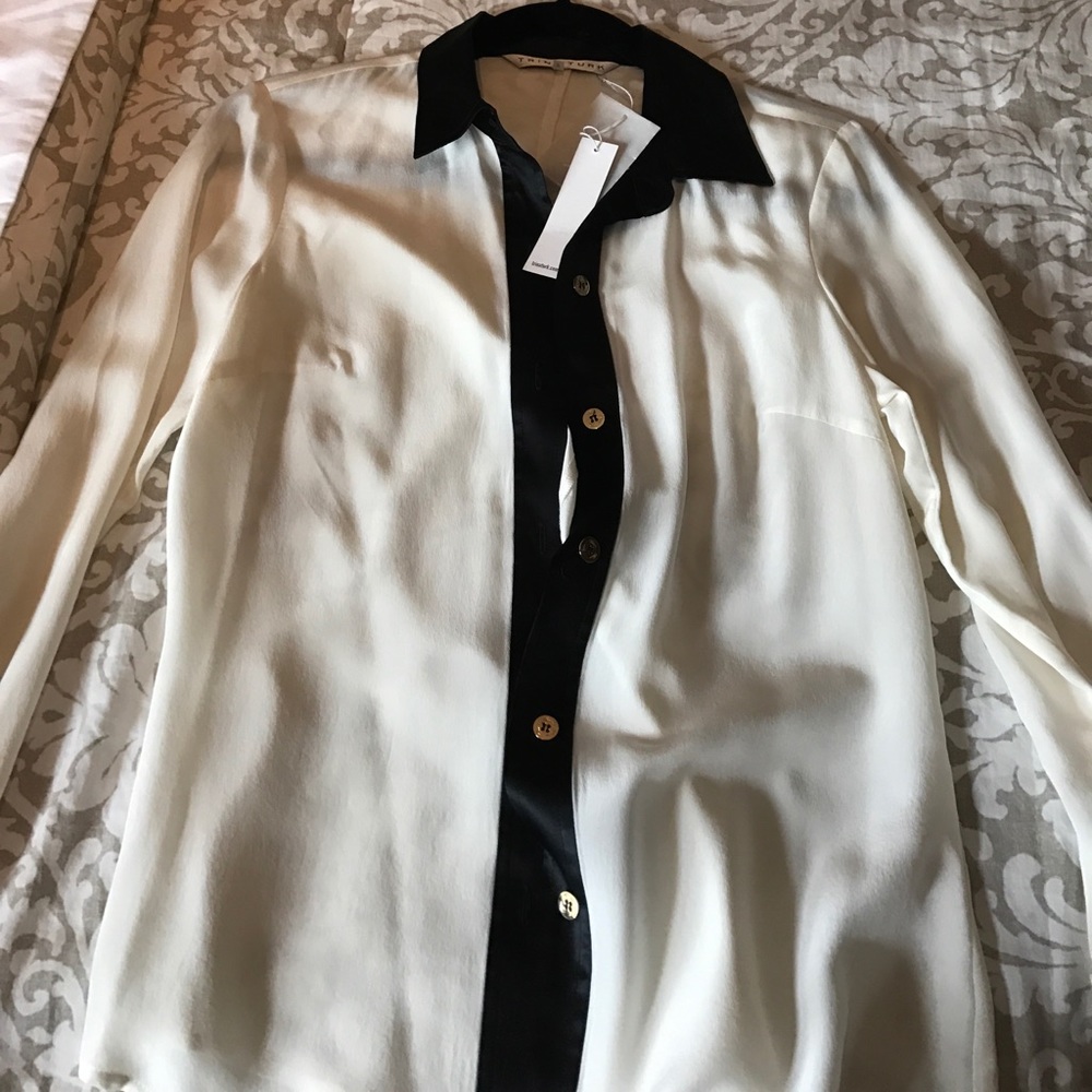 White and black blouse