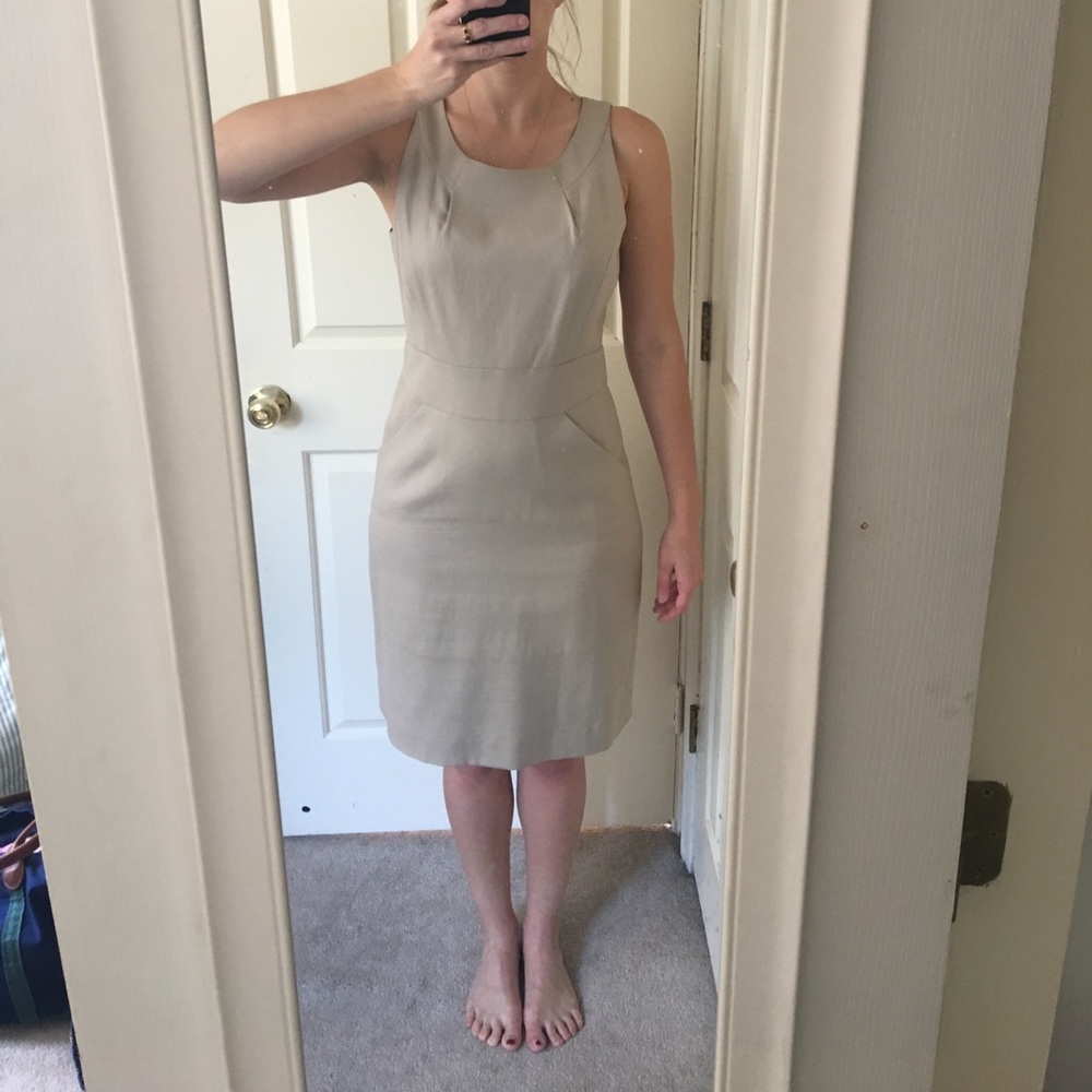 J. Crew size 6 tan sheath dress