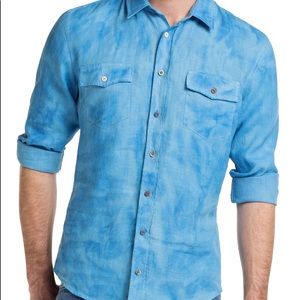 Hugo boss denim tie dye button down
