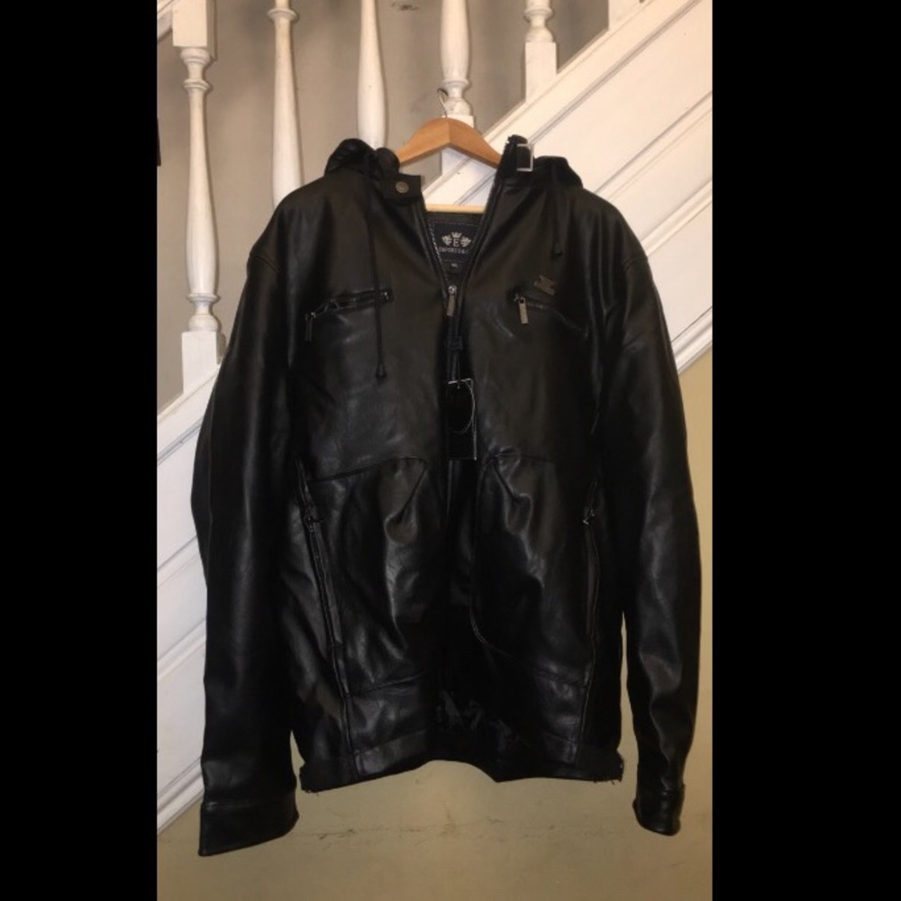 Emporio & Cob Leather Zipper Jacket with Pockets