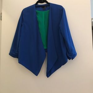 Aqua blue open cardigan