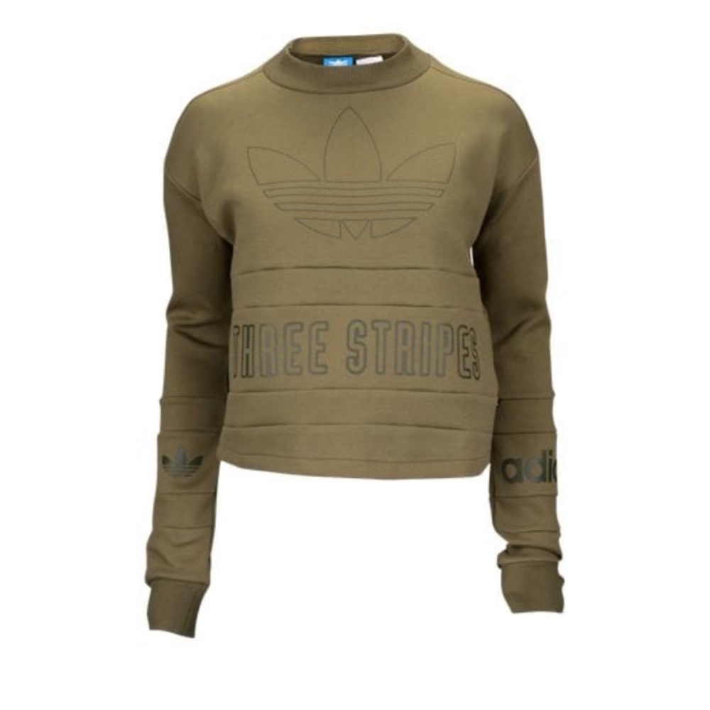 Adidas Originals Three Stripes Crop Sweatshirt