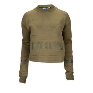 Adidas Originals Three Stripes Crop Sweatshirt
