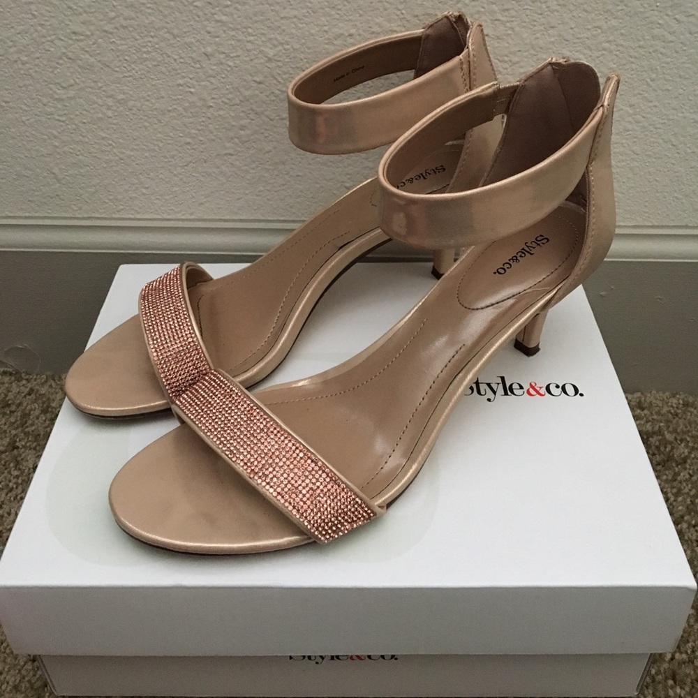 Style & Co Phyllis Evening Sandals - Rose Gold