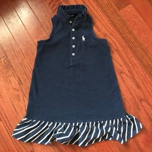 Blue and white polo dress