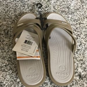 Crocs Sandals "Patricia khaki/pearl white W9