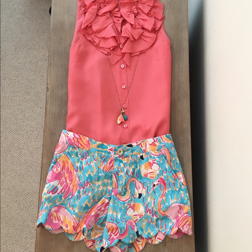Lilly Pulitzer flamingo shorts