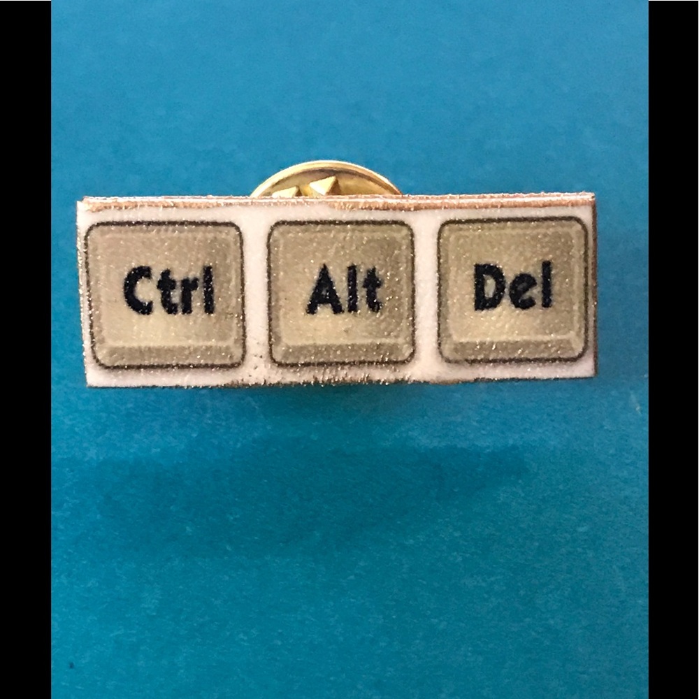 Ctrl Alt Del Computer Buttons Brooch or Lapel Pin