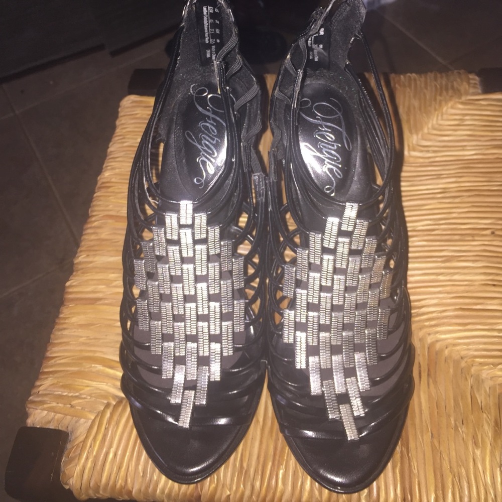 Black Strap Sandals heels