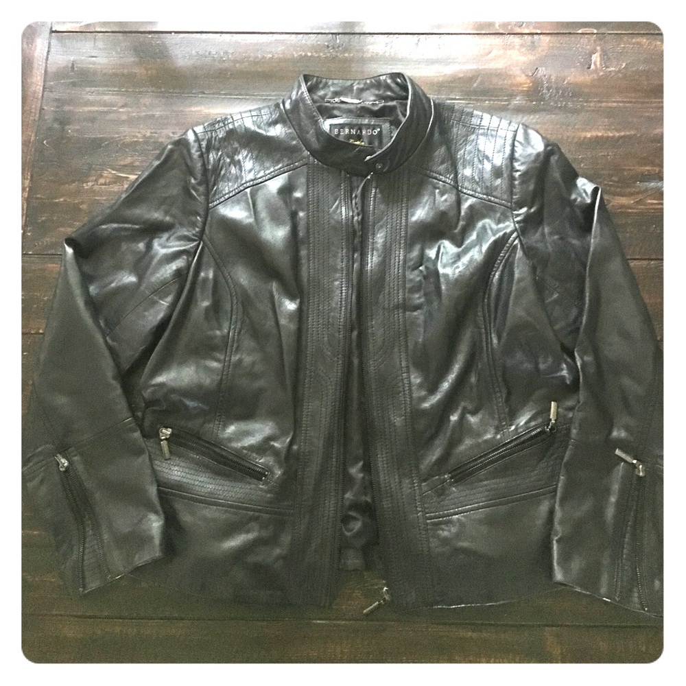 Bernardo (Plus) Moto Genuine Leather Jacket 1X
