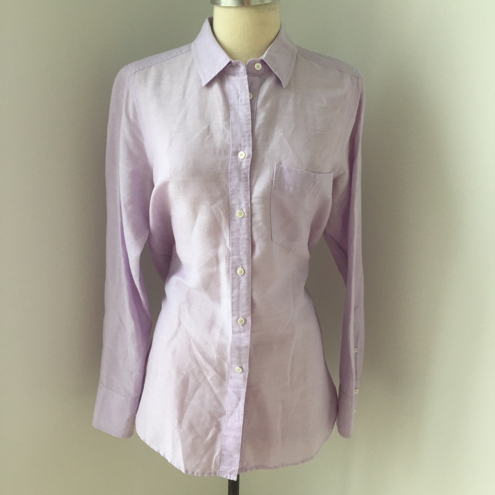 Long cotton-linen boy shirt in crosshatch