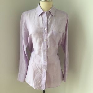Long cotton-linen boy shirt in crosshatch