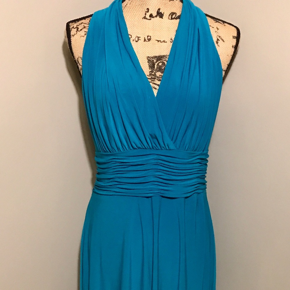 EVAN-PICONE Dress Halter, runched waist full skirt