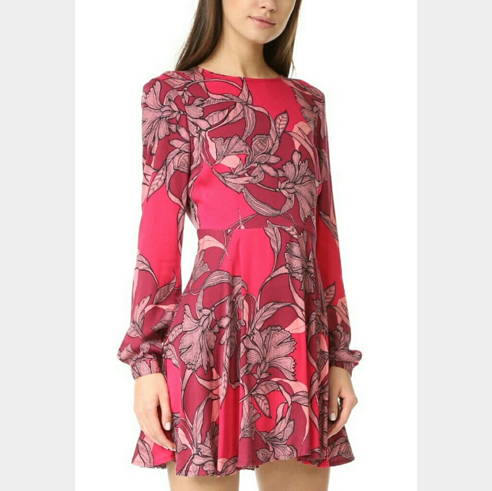 Mink Pink Femme Fatale Backless Floral Dress