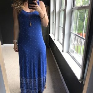 Blue and white maxi
