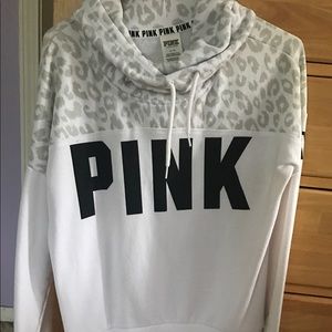 Pink cowl neck hoodie