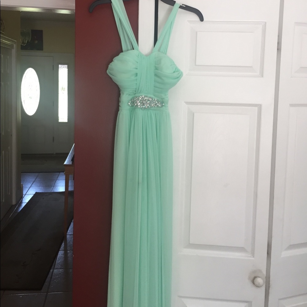 Beautiful Mint Green Halter Prom Dress