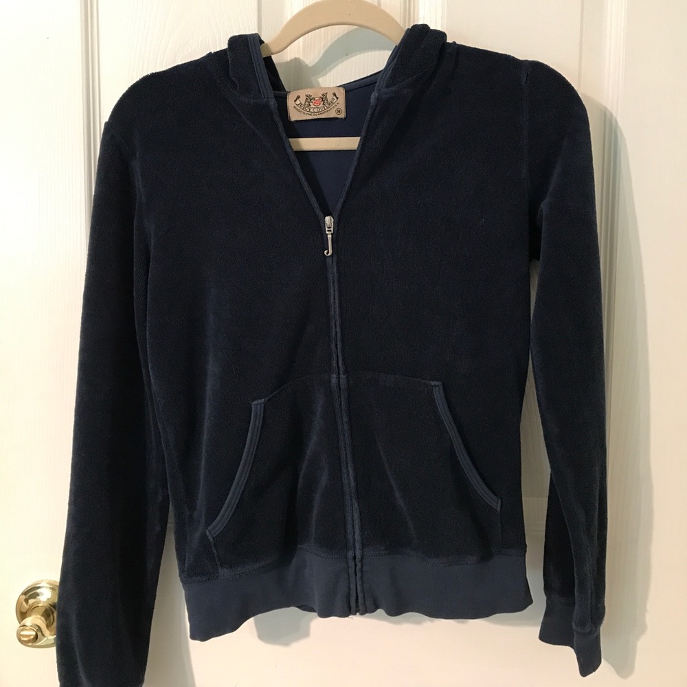 Juicy Couture Navy Terry Cloth Hoodie