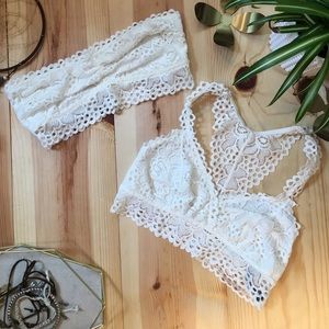 SOLD Bundle of Two Cream Bralettes