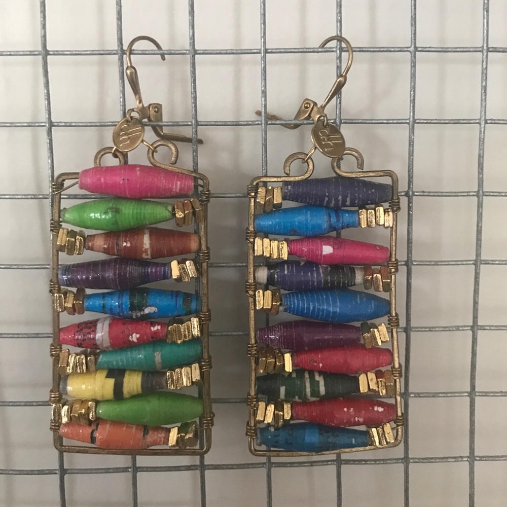 Anthropologie Earrings multicolor W/ gold hardware