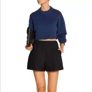 Tibi Double Crepe Sable Shorts