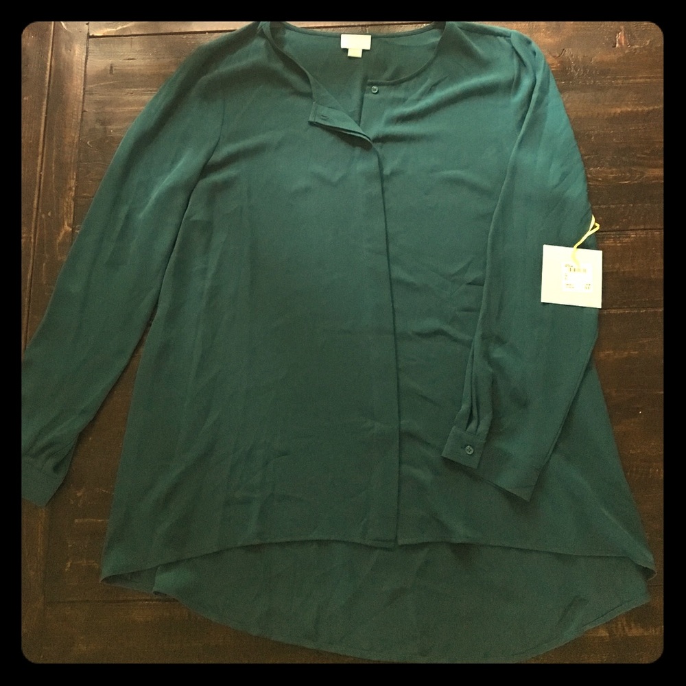 CeCe by Cynthia Steffe Teal Storm Blouse XL