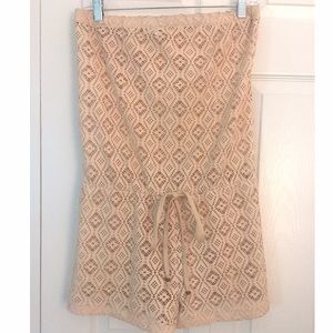Strapless cover-up romper
