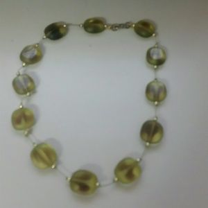 Vintage green stone choker necklace