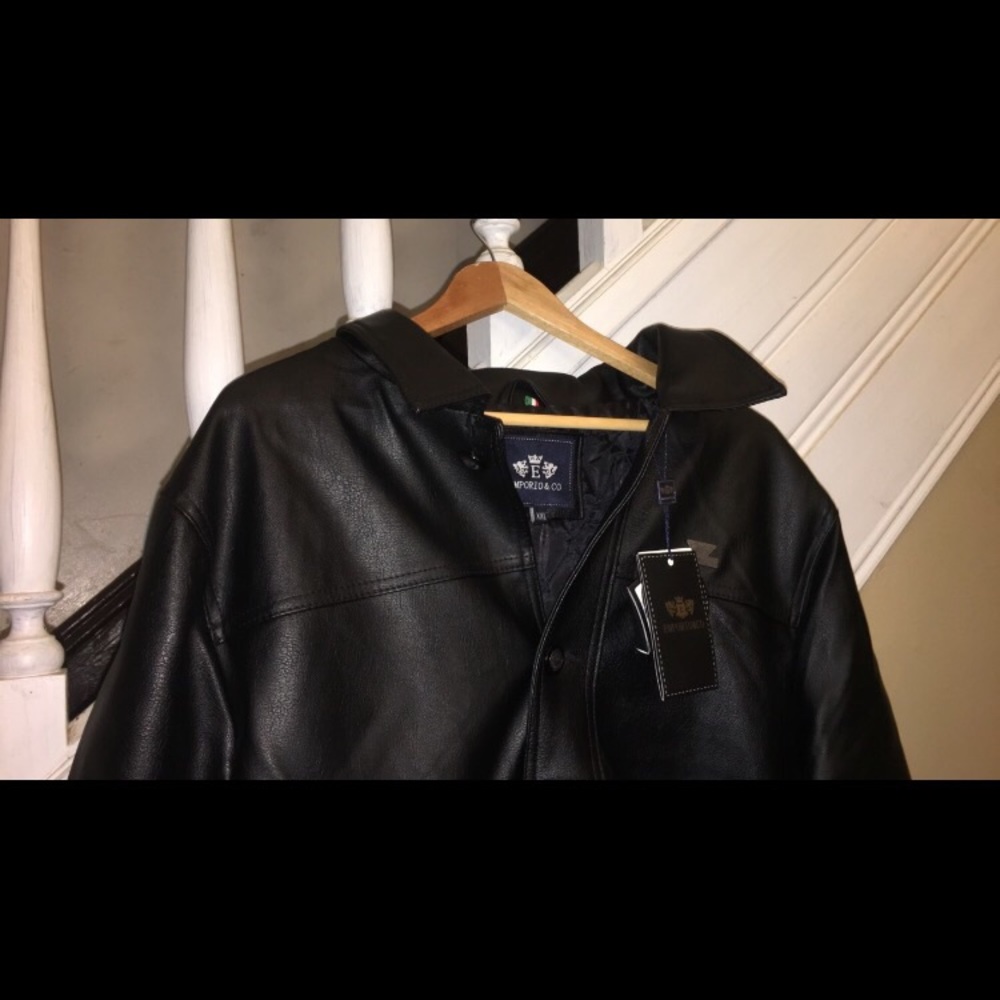 Brand New Emporio&Co Italian Black  Leather Jacket