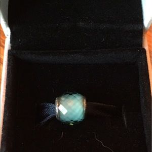 Light green faceted Pandora bead