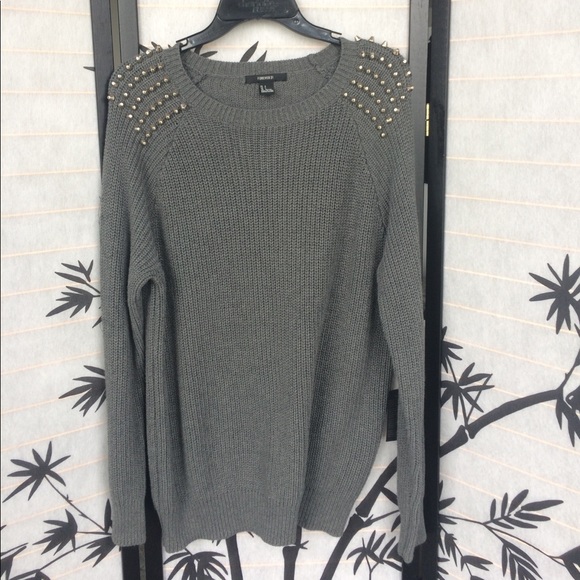 Forever 21 Sweaters - Studded shoulder sweater