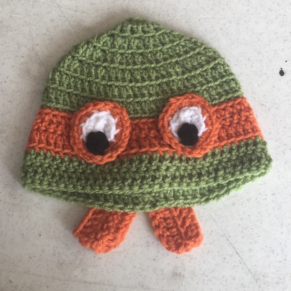 Crocheted Ninja Turtle Toddler Hat