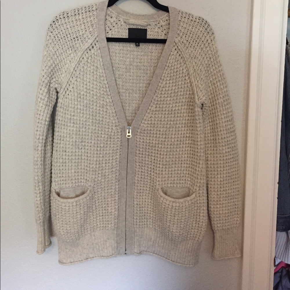 Aritzia Wilfred Free Zip Up Knit Cardigan