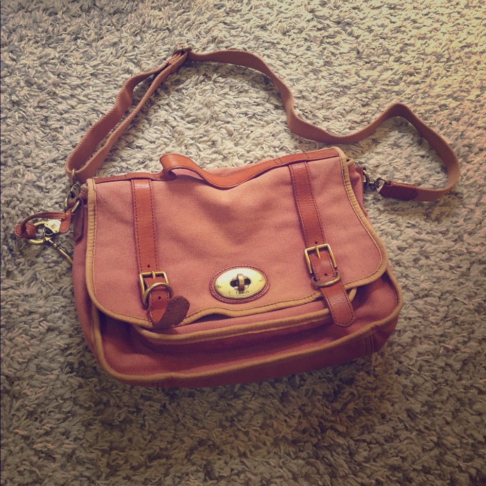 🗝FOSSIL canvas cross-body messenger bag