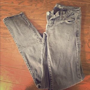 American Eagle - faded black skinny jeans