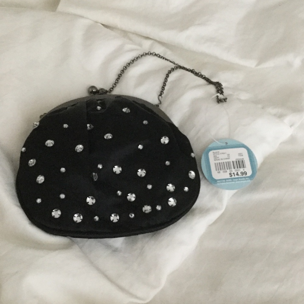 NWT Black evening bag with rhinestones GREAT GIFT!