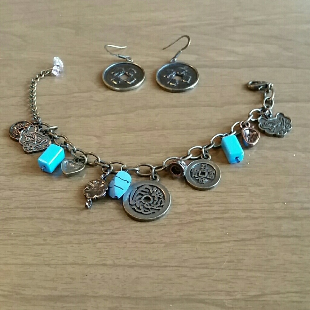 Bundle Aztec Earing and bracelet