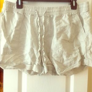 Khaki Linen Shorts