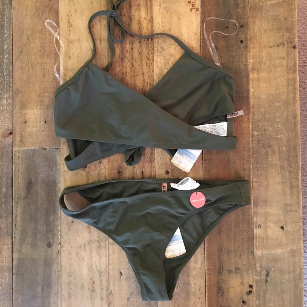 Olive Green Wraparound Bikini