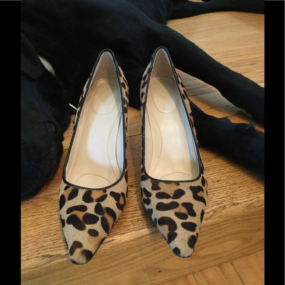 Calvin Klein Dolly calf hair leopard heels