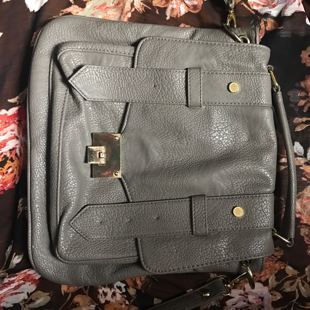 Steve Madden Grey Leather Cross-Body Hand Bag