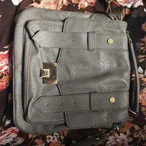 Steve Madden Grey Leather Cross-Body Hand Bag